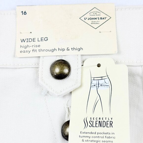 St. Johns Bay Womens Stretch Secretly Slender High Rise Wide Leg Pants Sz 16 NWT - Picture 5 of 11